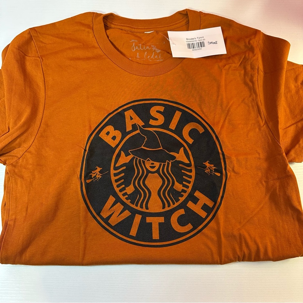 Orange 'Basic Witch' Graphic T-Shirt